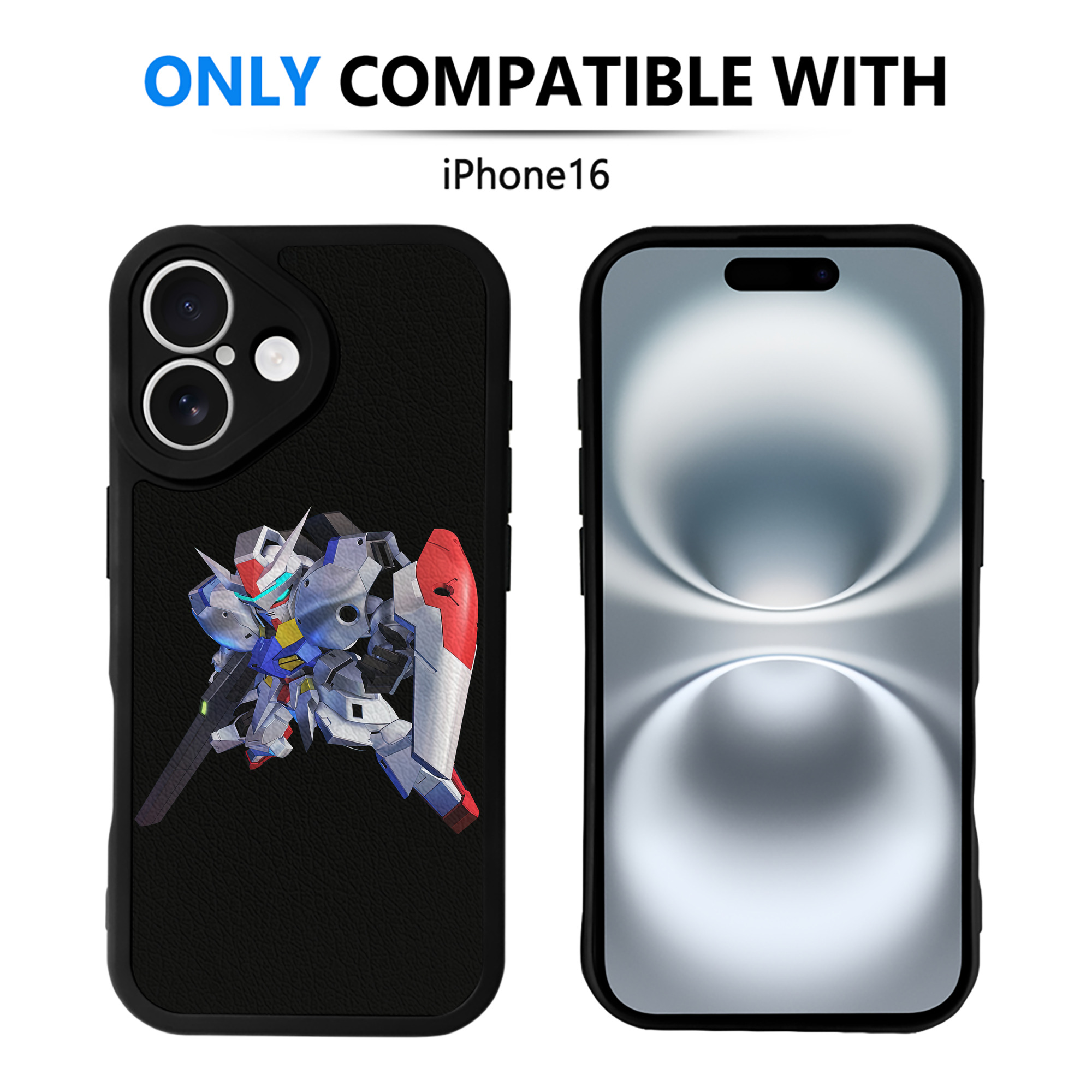 （画像用） 機動戦士ガンダム Mobile Suit Gundam 【iPhone 16シリーズ対応】シリコンスマホケース（レザー調） 材質：シリコン